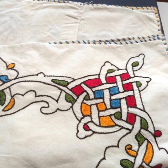 Pair (2) of Needlepoint Embroidery Celtic Knots Hand-made Pillow Case Living - Picture 5 of 8
